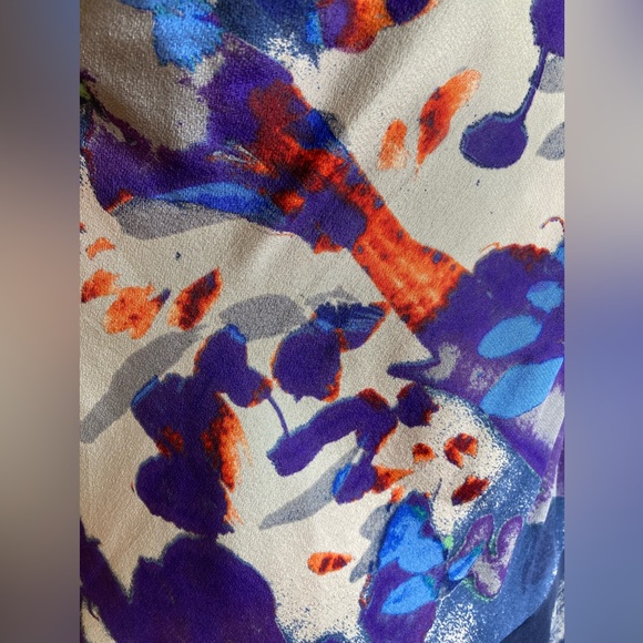 Anthropologie blue silk Japonica dress size 8 - Picture 7 of 10